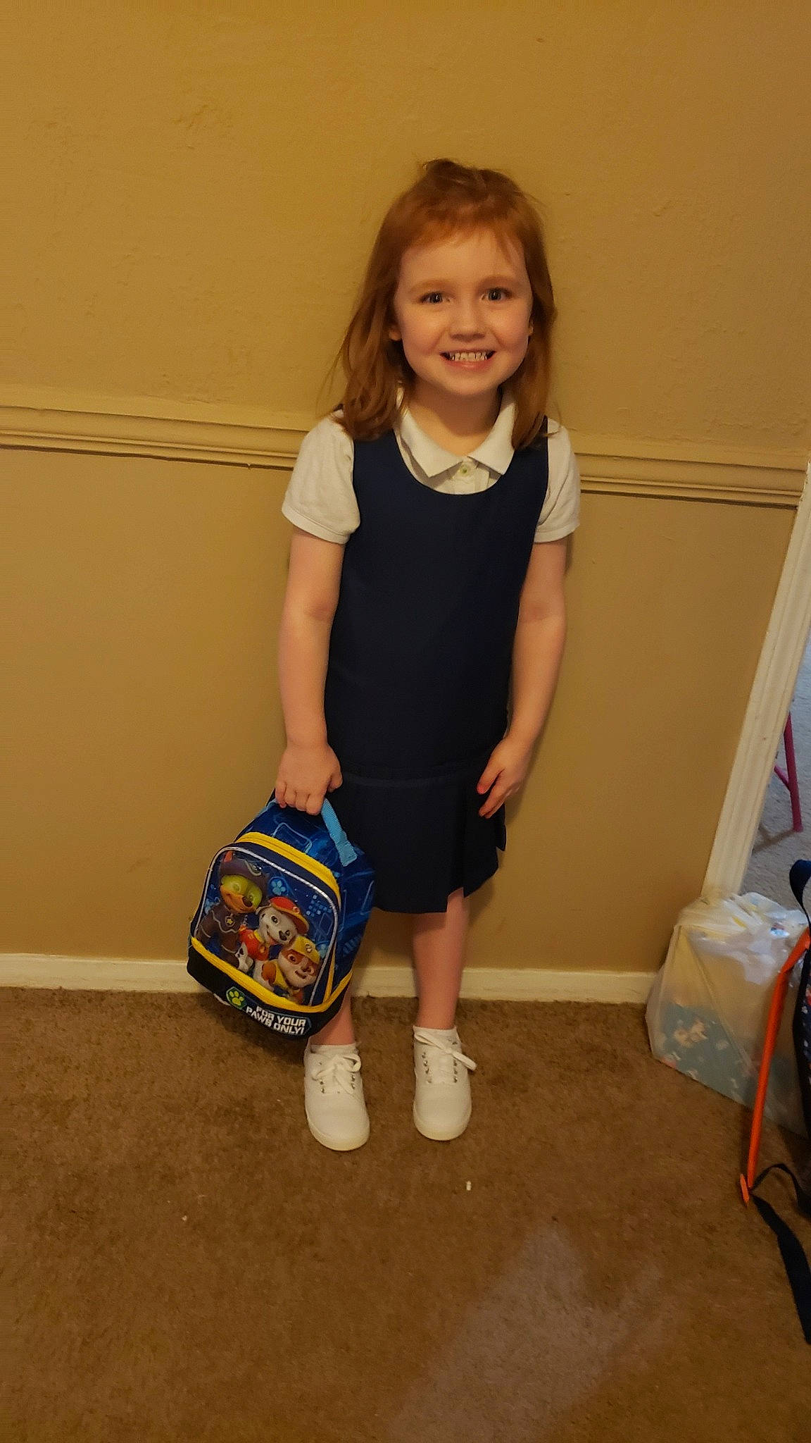 Danica is registered to the contest to win money with this photo: arm, child, floor, joy, knee, leg, person, shoulder, standing, toddler