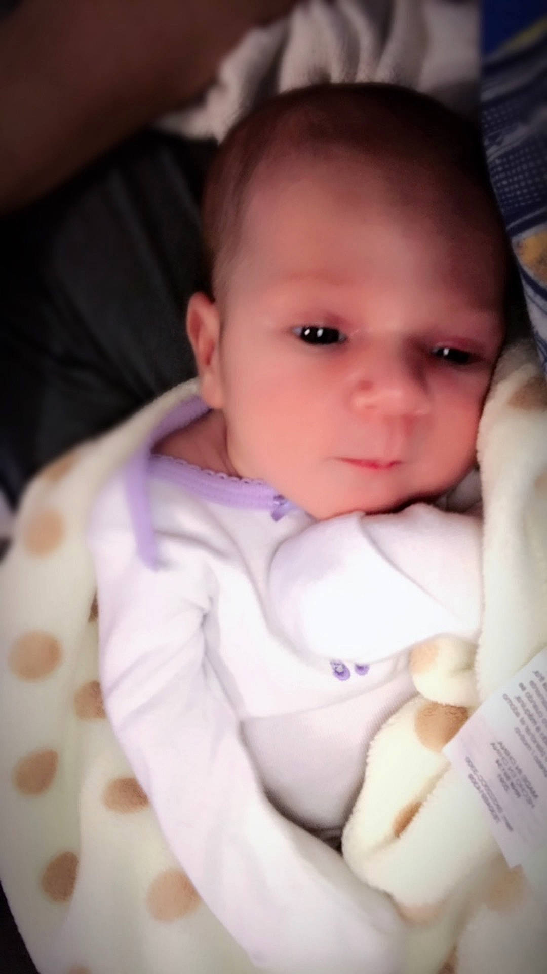 Fallon is registered to the contest to win money with this photo: child, eye, infant, organ, person, skin, sweetness