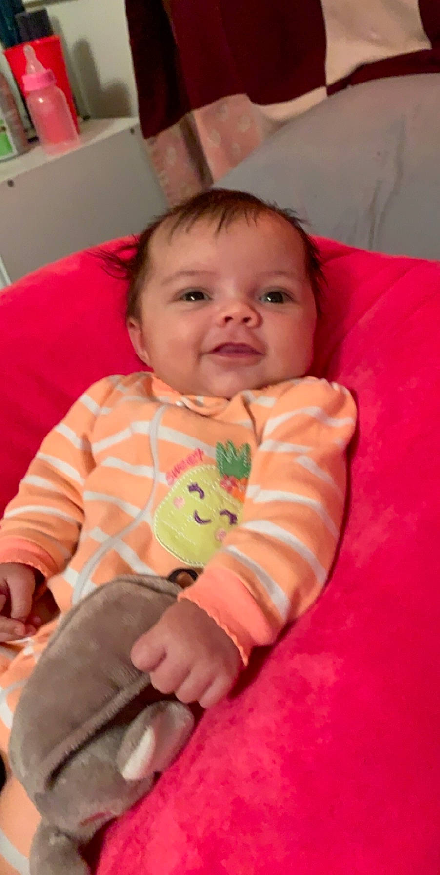 Kiana joined the competition — help win amazing prizes! baby, baby_products, cheek, child, eye, finger, mouth, person, pink, play, product, skin, toddler