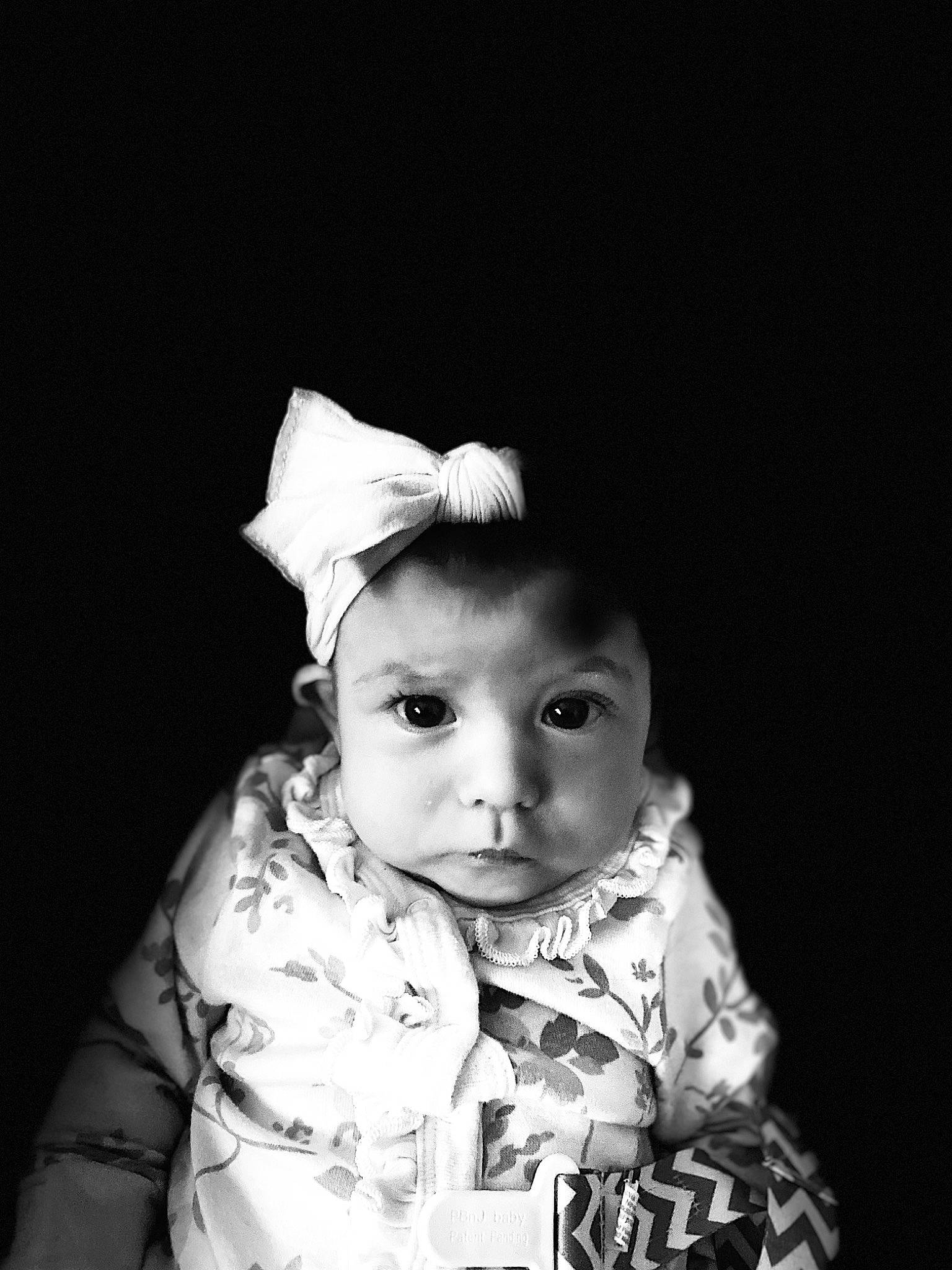 Vivianna joined the competition — help win amazing prizes! baby, baby_toddler_clothing, cheek, child, costume_hat, darkness, eye, eyebrow, face, fashion_accessory, flash_photography, happy, headgear, iris, lip, monochrome, monochrome_photography, person, portrait_photography, sleeve