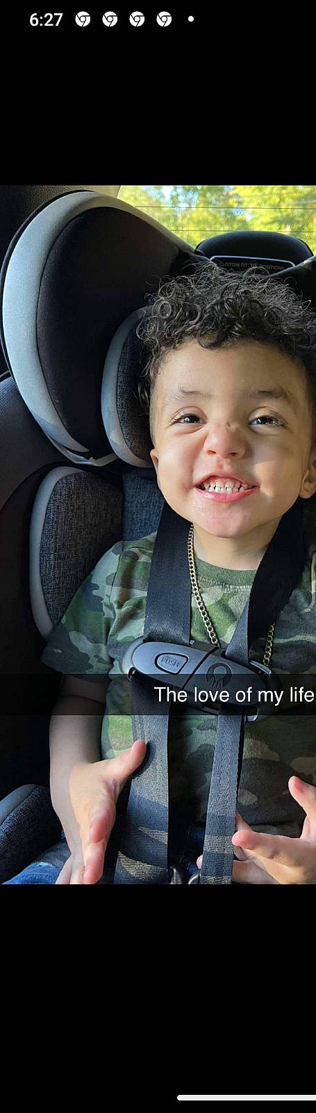 Taylin is registered to the contest to win money with this photo: baby, baby_toddler_clothing, car_seat, car_seat_cover, child, cool, facial_expression, family_car, finger, flash_photography, hairstyle, happy, head_restraint, mouth, person, seat_belt, sleeve, smile, steering_wheel, toddler