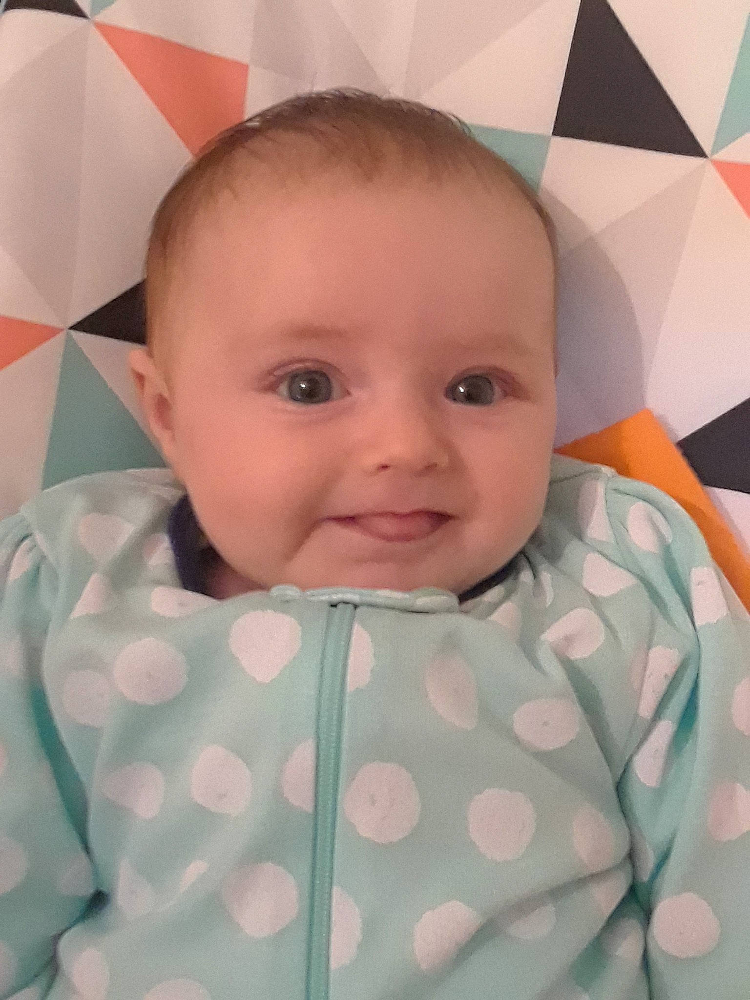 Ariah is registered to the contest to win money with this photo: baby, cheek, child, design, ear, eye, face, forehead, head, lip, mouth, nose, pattern, person, pink, skin, smile, toddler