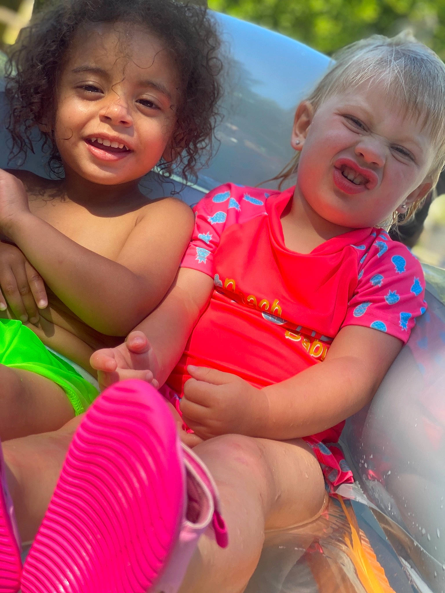 Zavion joined the competition — help win amazing prizes! baby, child, facial_expression, fun, happy, laugh, leisure, person, pink, play, product, sibling, skin, smile, summer, toddler, vacation