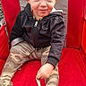 Donald joined the competition — help win amazing prizes! toddler, child, smile, red_chair, hoodie, camouflage_leggings, outdoor, daylight, car, trees, strap, seated, cute, young_child, clothing, person, face, happy, casual, playful