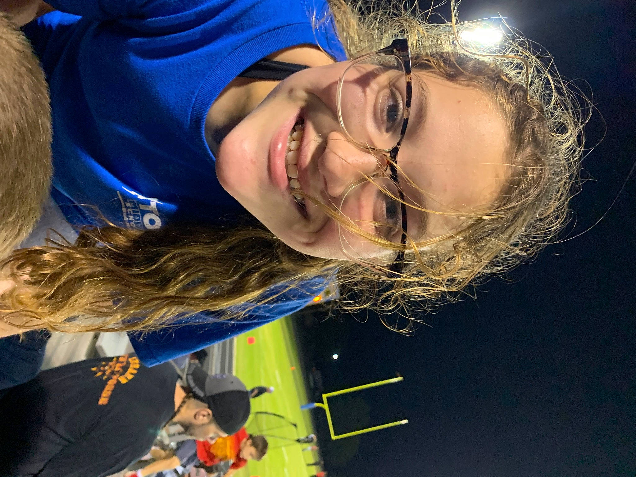 Alexis is registered to the contest to win money with this photo: blurred, cool, electric_blue, event, eyewear, flash_photography, fun, happy, headwear, joy, laugh, leisure, person, portrait_photography, recreation, sky, smile, winter, yellow