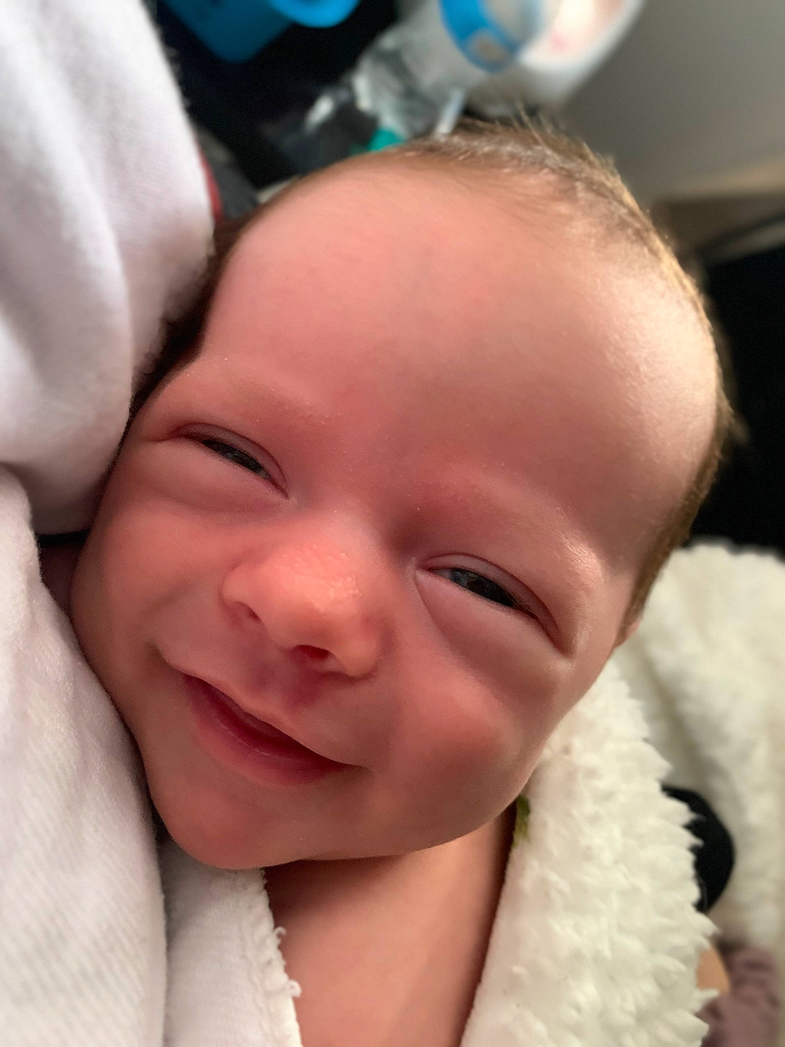 David joined the competition — help win amazing prizes! baby, blue, cheek, chin, ear, eyebrow, eyelash, facial_expression, finger, forehead, gesture, happy, iris, lip, mouth, nose, person, pink, skin, smile