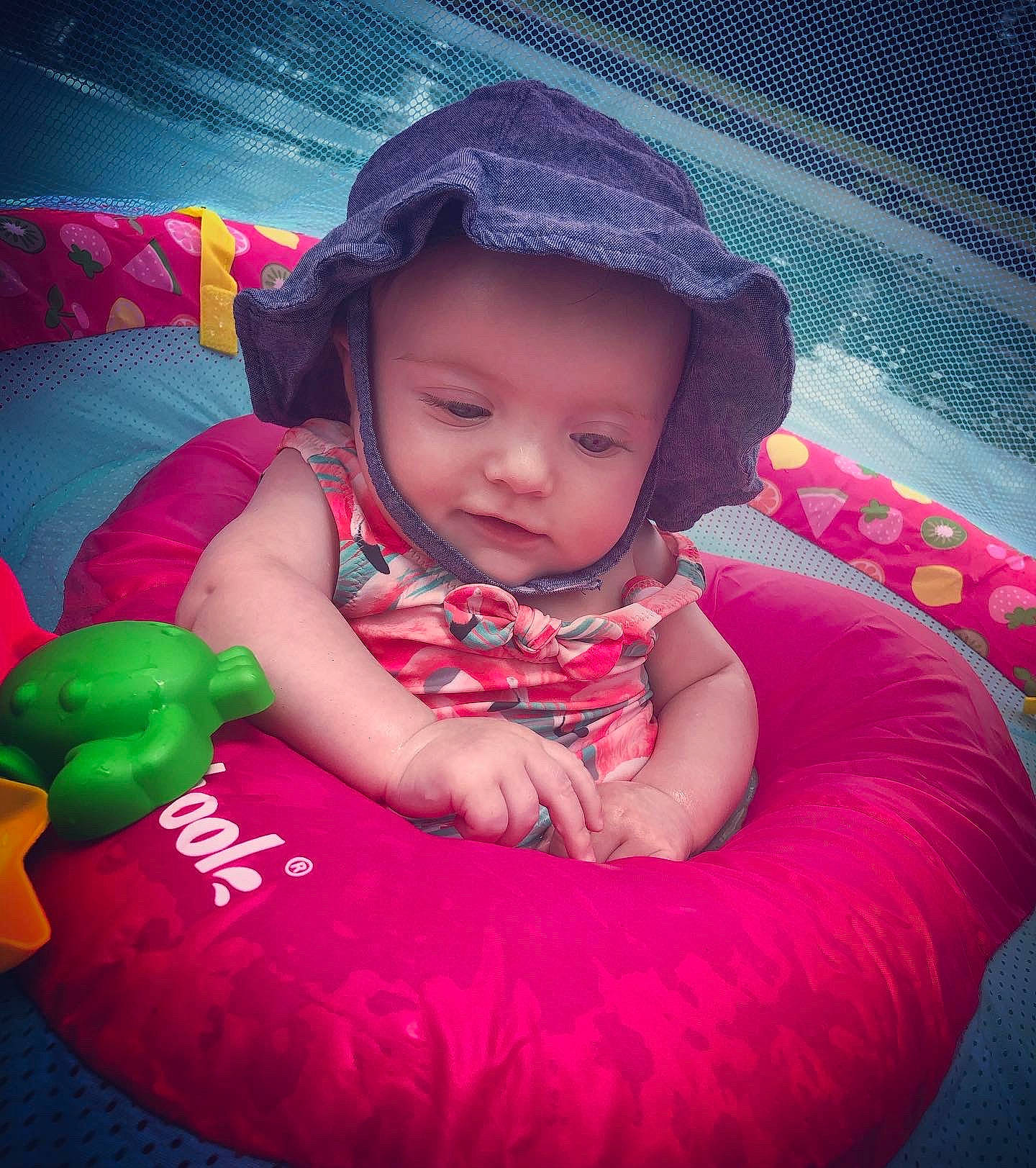 Sage joined the competition — help win amazing prizes! arm, baby, baby_toddler_clothing, child, facial_expression, flash_photography, fun, grass, hairstyle, happy, hat, headwear, light, magenta, person, photograph, pink, product, purple, red