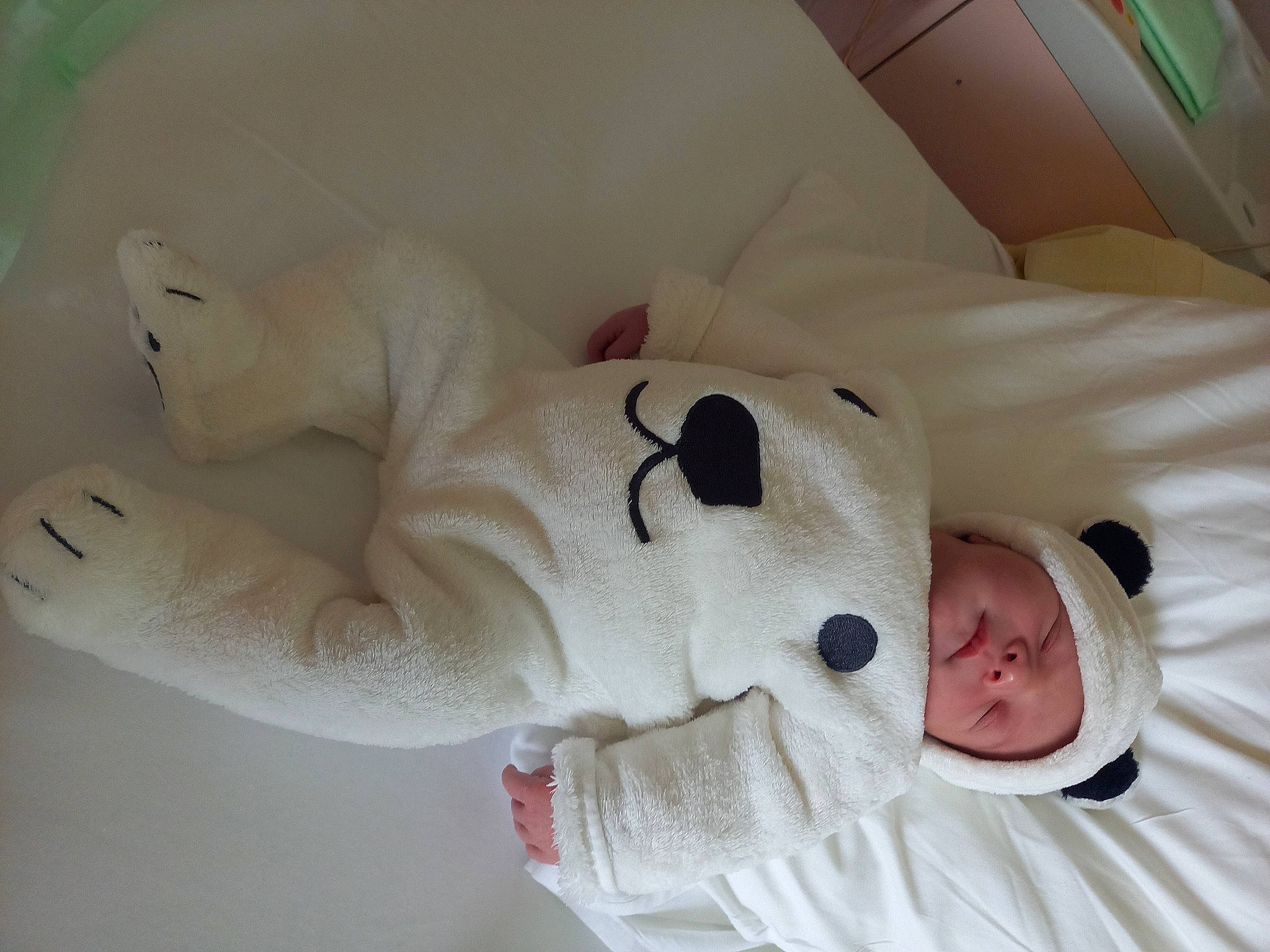 Maëlys participe au concours pour gagner de l'argent avec cette photo : baby, baby_products, baby_sleeping, baby_toddler_clothing, bedding, child, comfort, felidae, fur, human_body, linens, nose, person, plush, sleeve, stuffed_toy, tail, textile, toddler, toy