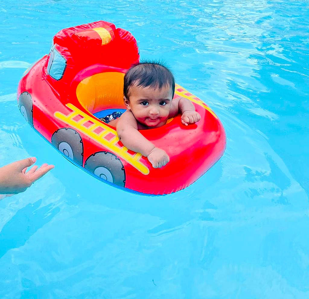 Maahir joined the competition — help win amazing prizes! baby, baby_float, baby_products, baby_toddler_clothing, child, electric_blue, fun, games, happy, inflatable, leisure, lifejacket, nonbuilding_structure, person, personal_protective_equipment, play, product, recreation, smile, toddler