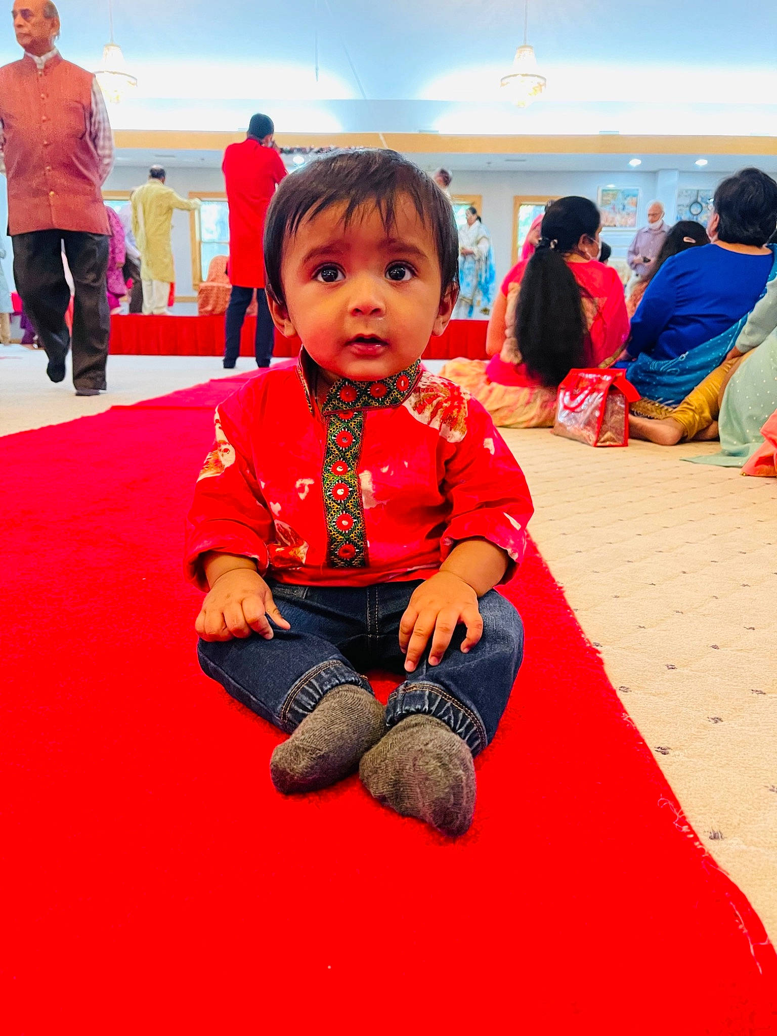 Maahir joined the competition — help win amazing prizes! baby, blurred, child, event, flooring, fun, grass, happy, human, leisure, luggage_and_bags, magenta, person, public_space, recreation, sitting, sky, summer, surprise, t_shirt
