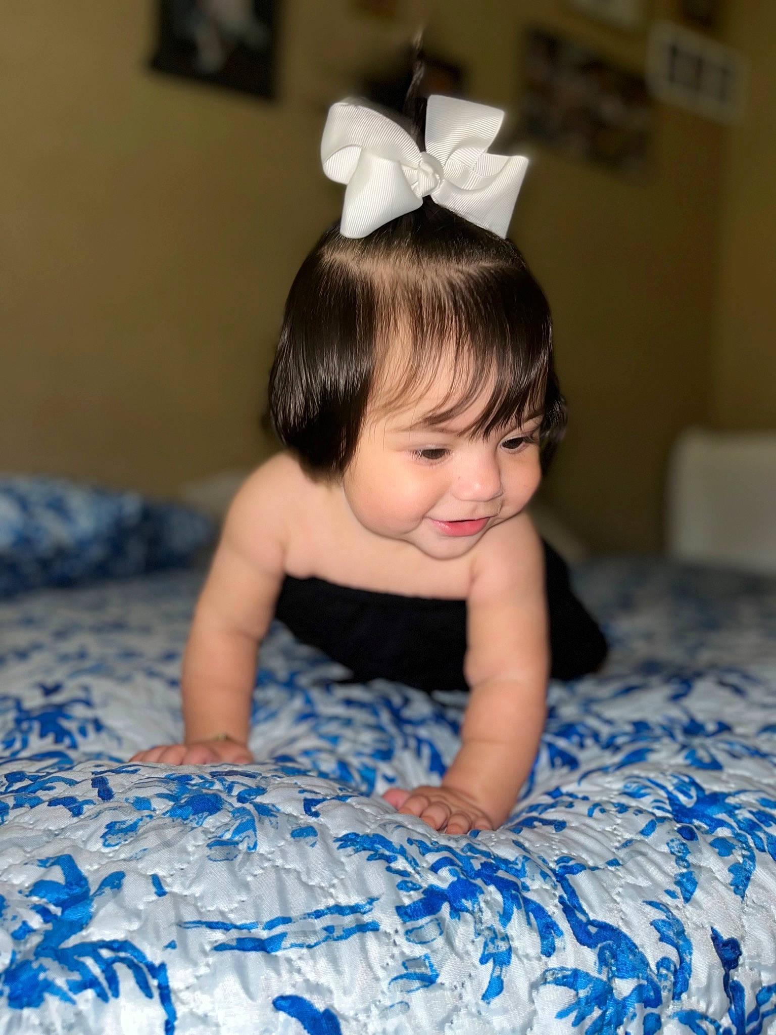 Rebecca Bella joined the competition — help win amazing prizes! aqua, baby_toddler_clothing, black_hair, blue, dress, eye, face, facial_expression, finger, flash_photography, happy, human_body, iris, mammal, person, pink, skin, smile, textile, toddler