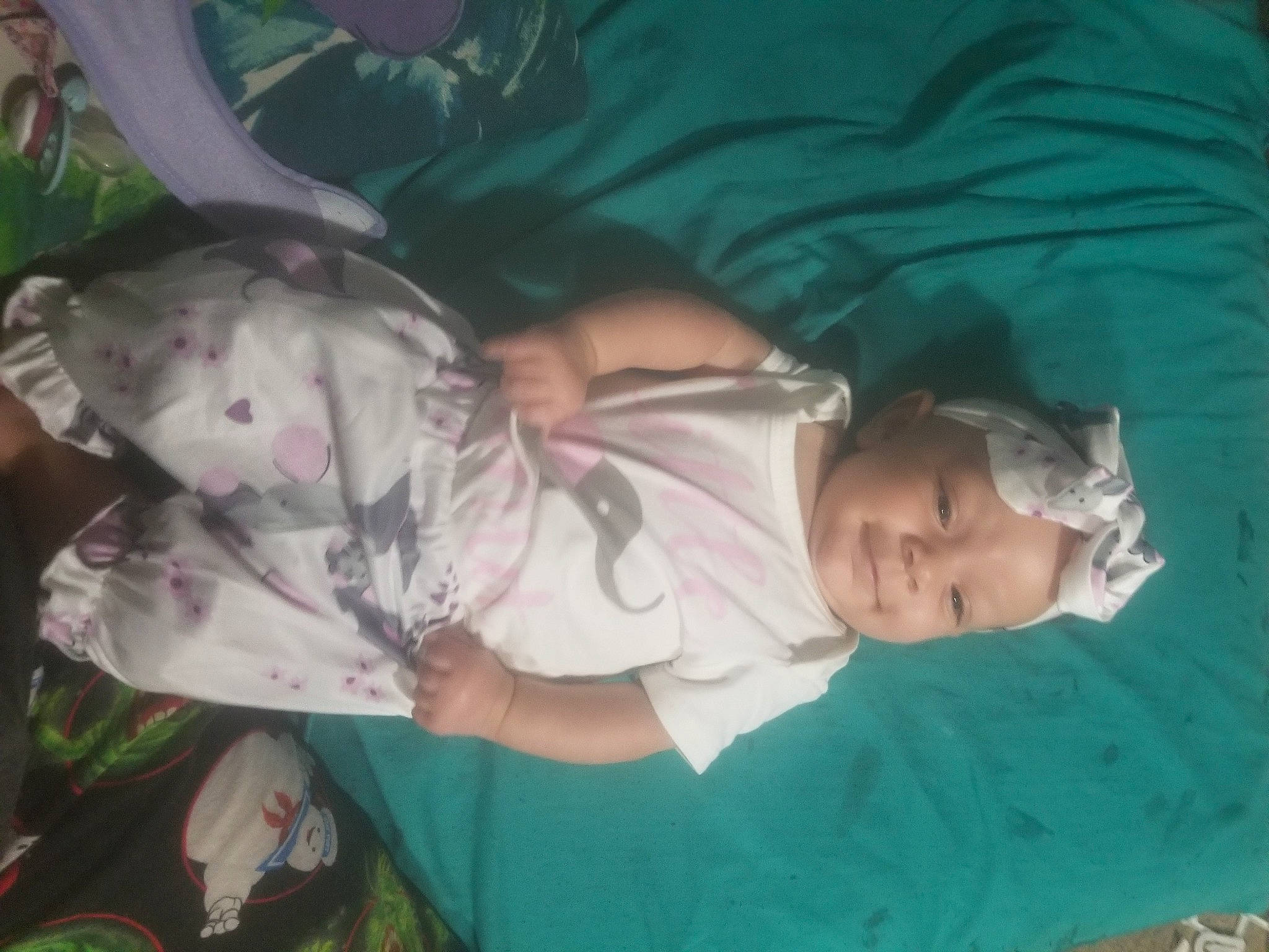 Raylyn joined the competition — help win amazing prizes! baby, baby_toddler_clothing, child, comfort, elbow, fun, grass, happy, hat, linens, mouth, nap, person, sleeve, smile, t_shirt, toddler