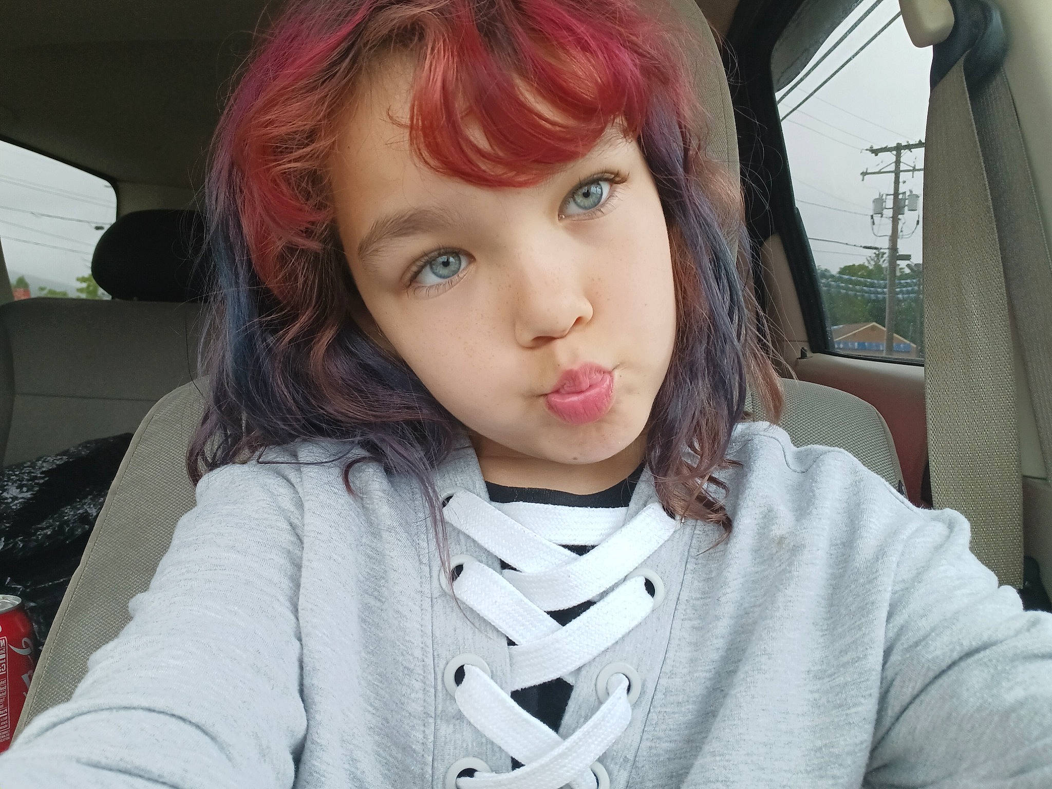 Rachel joined the competition — help win amazing prizes! automotive_design, bangs, black_hair, blond, brown_hair, cool, eyebrow, eyelash, eyewear, happy, jaw, layered_hair, lip, long_hair, mouth, nose, person, selfie, skin, sleeve