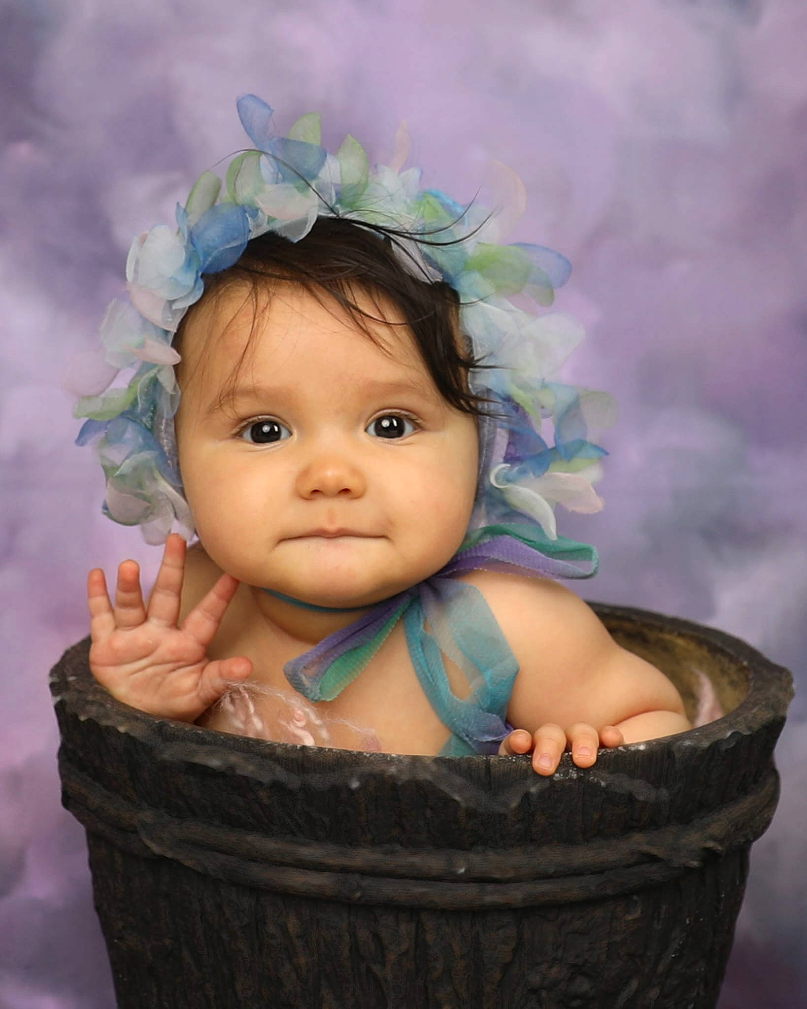 Kaylee is registered to the contest to win money with this photo: baby, baby_toddler_clothing, cheek, child, chin, eye, face, flash_photography, flower, hair, happy, headgear, headpiece, headwear, iris, lip, people_in_nature, person, petal, pink