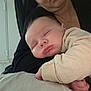 baby, sleeping, infant, person, face, arm, clothing, indoor, rest, peaceful, closeup, human, newborn, soft, comfort, portrait, skin, cuddle, child, nap