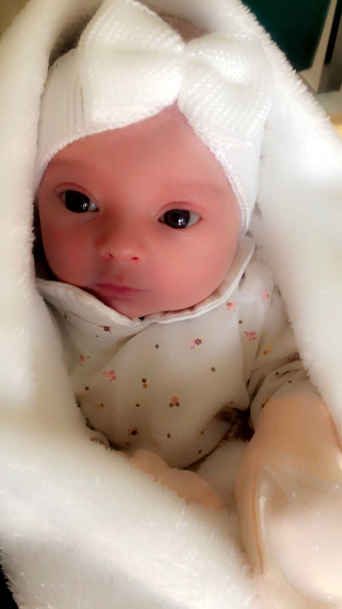 Tina a rejoint le concours — aidez-le/la à gagner de superbes lots ! baby, baby_products, baby_toddler_clothing, cheek, child, comfort, doll, eye, eyebrow, eyelash, fur, human_body, iris, linens, lip, nose, peach, person, skin, sleeve