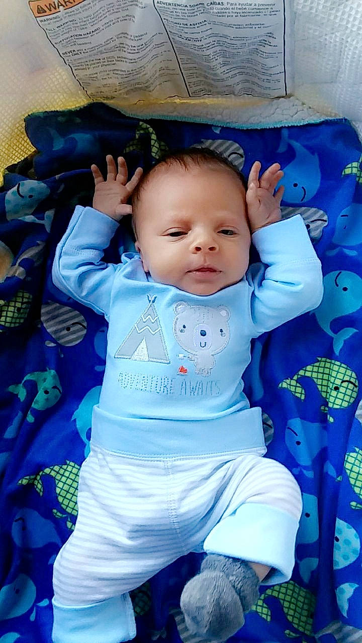 Elijah is registered to the contest to win money with this photo: baby, baby_products, baby_toddler_clothing, blue, cheek, child, eye, person, product, skin, smile, toddler