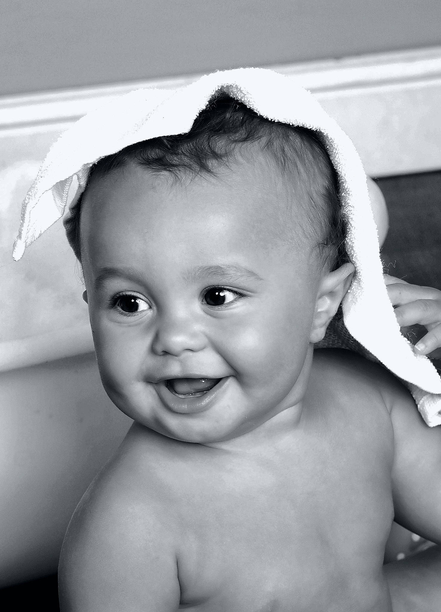 Gabriel Alexander Foster joined the competition — help win amazing prizes! baby, black, black_and_white, cheek, child, chin, eye, eyebrow, face, facial_expression, forehead, head, joy, lip, nose, organ, person, photograph, skin, smile