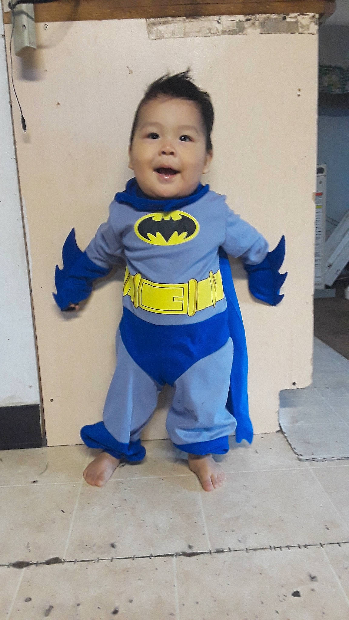 Edison joined the competition — help win amazing prizes! batman, child, clothing, costume, fictional_character, fun, justice_league, person, smile, superhero, toddler