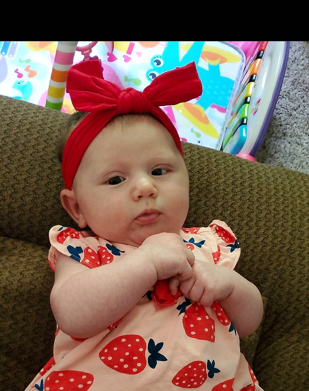 Joslyn joined the competition — help win amazing prizes! baby, baby_toddler_clothing, child, ear, headwear, person, toddler