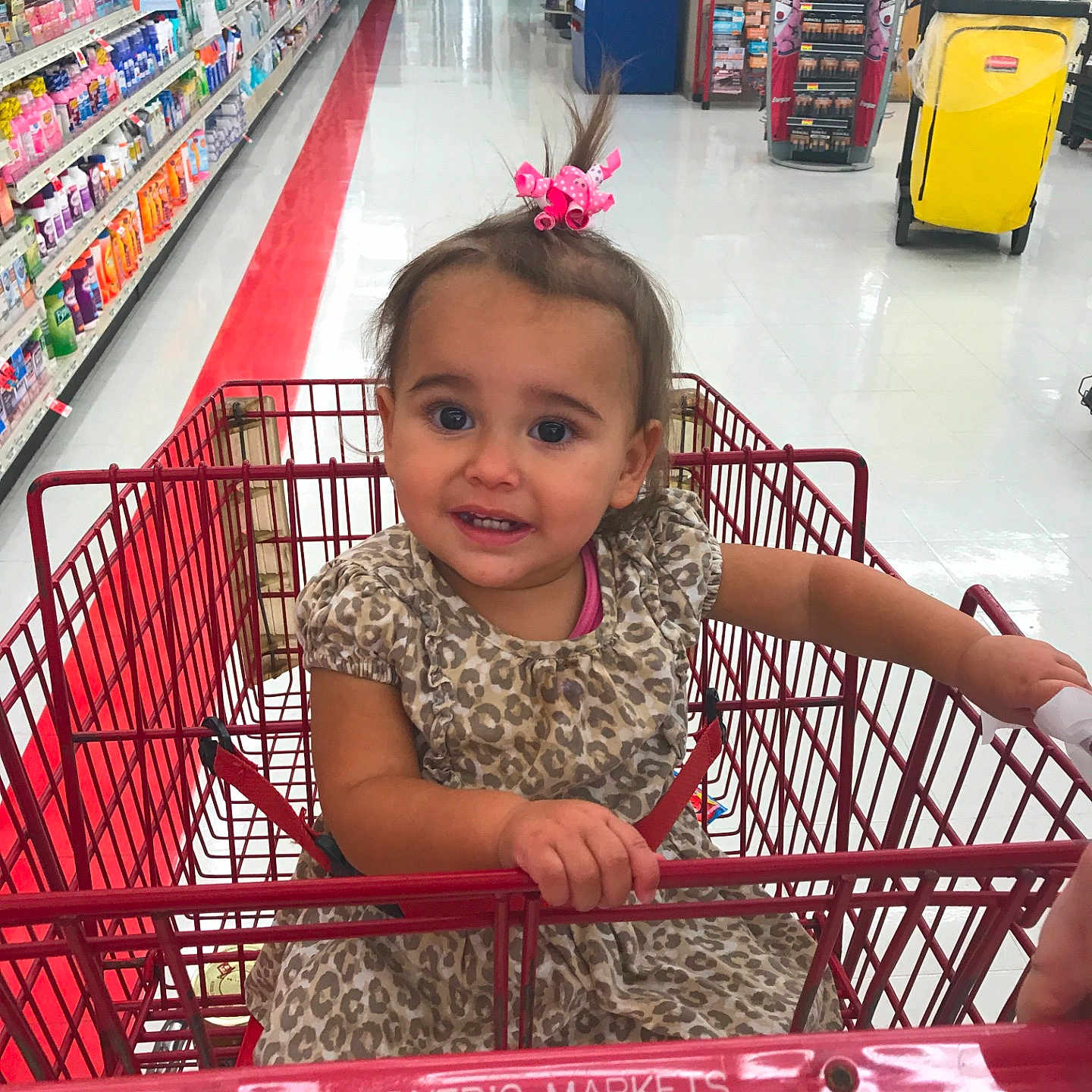 Kylie is registered to the contest to win money with this photo: child, fun, girl, grocery_store, product, shopping_cart, supermarket, toddler