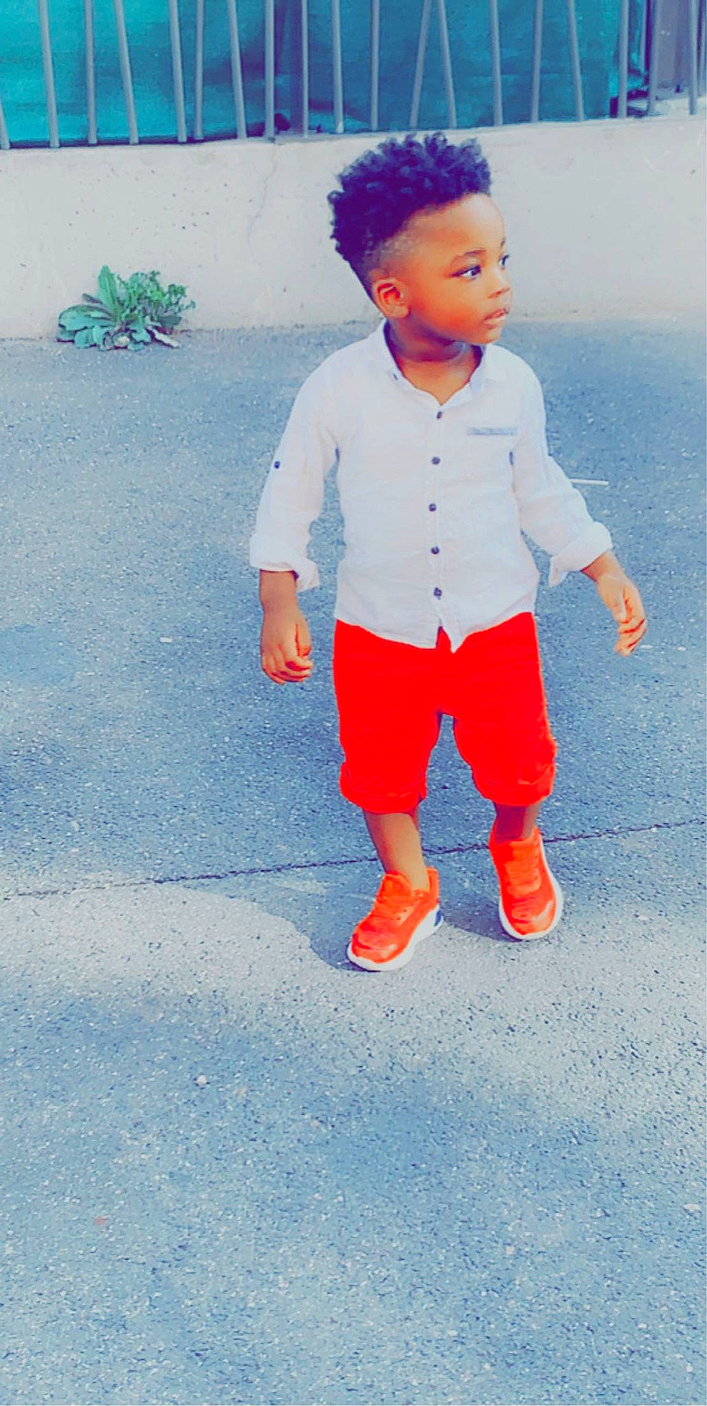 Emmanuel a rejoint le concours — aidez-le/la à gagner de superbes lots ! afro, art, azure, child, denim, electric_blue, eye, facial_expression, fashion_design, formal_wear, fun, gesture, happy, outerwear, pattern, people_in_nature, person, sleeve, standing, toddler