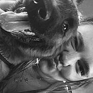 Byronxn participe au concours pour gagner de l'argent avec cette photo : dog, person, selfie, close_up, black_and_white, tongue_out, happy, car_interior, smile, face, pet, companion, joy, young_adult, casual, portrait, leash, nose_ring, hair, seat
