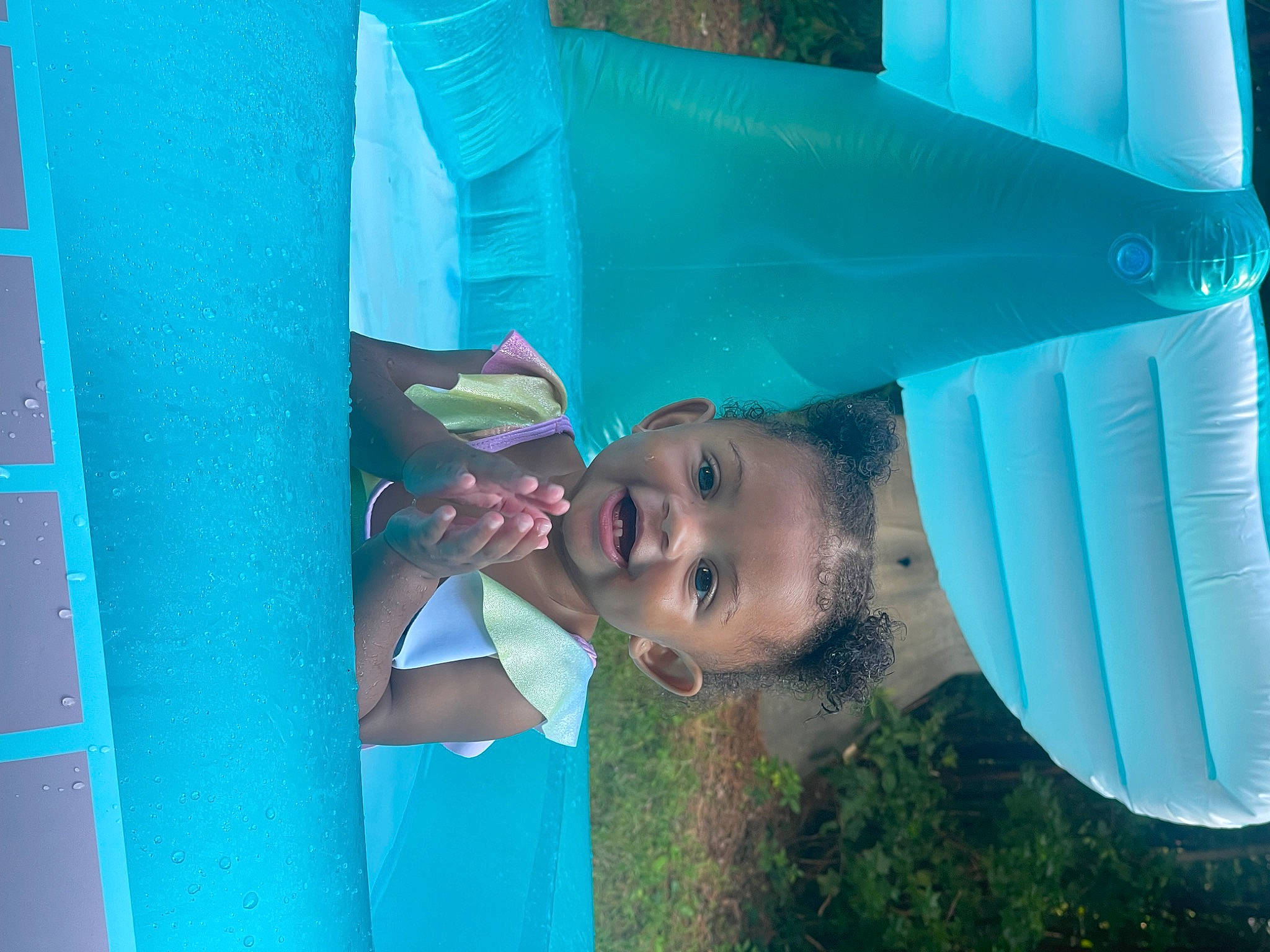 Mackenzie joined the competition — help win amazing prizes! aqua, balloon, child, electric_blue, event, fashion_accessory, fun, grass, green, happy, hat, leisure, person, plastic, recreation, smile, t_shirt, textile, toddler, vacation