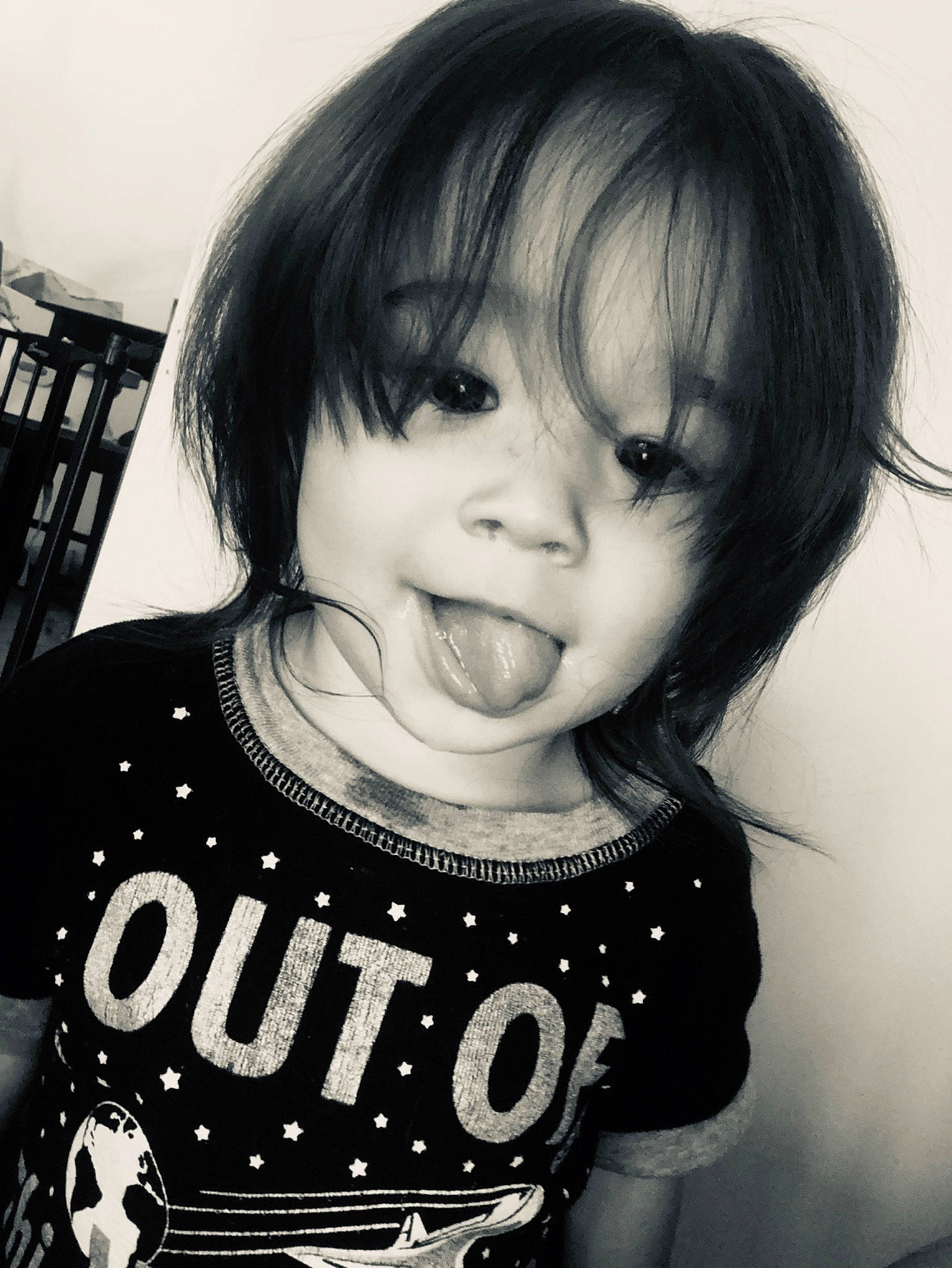 Franklin is registered to the contest to win money with this photo: bangs, black, black_and_white, black_hair, bob_cut, cheek, child, cool, face, hair, hairstyle, monochrome, person, photography, smile, snapshot, style, toddler