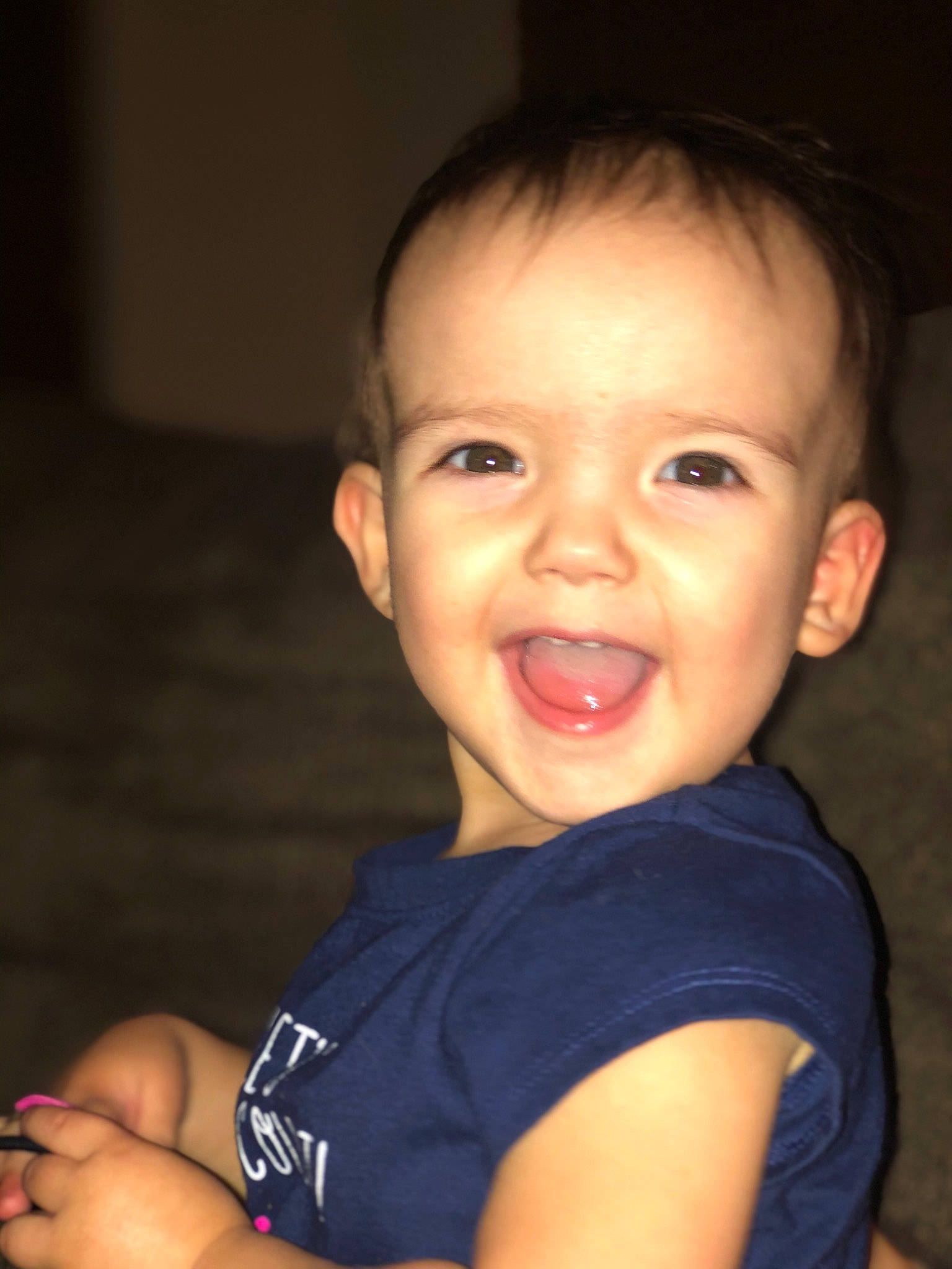 Hope joined the competition — help win amazing prizes! arm, baby, cheek, child, chin, eye, face, facial_expression, forehead, fun, head, iris, lip, nose, organ, person, skin, smile, standing, toddler