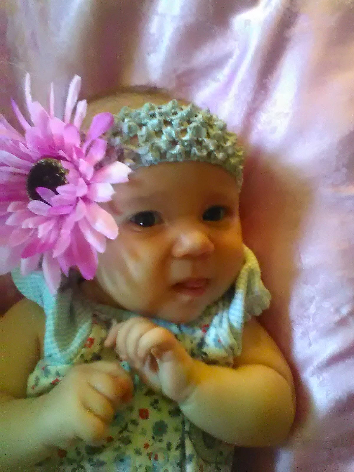 Jasmine is registered to the contest to win money with this photo: child, clothing, flower, headwear, infant, pink, toddler