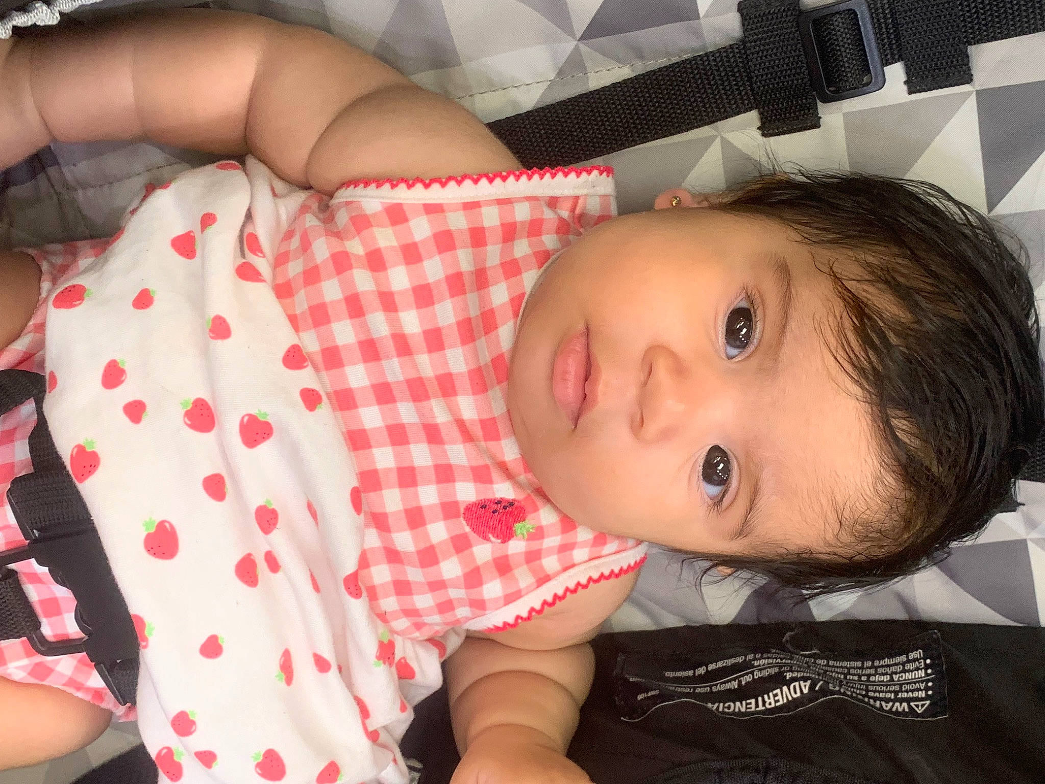 Kataleya is registered to the contest to win money with this photo: baby, baby_toddler_clothing, cheek, chest, child, comfort, eye, eyelash, head, lip, mouth, nose, pattern, person, plaid, skin, sleeve, tartan, textile, thigh