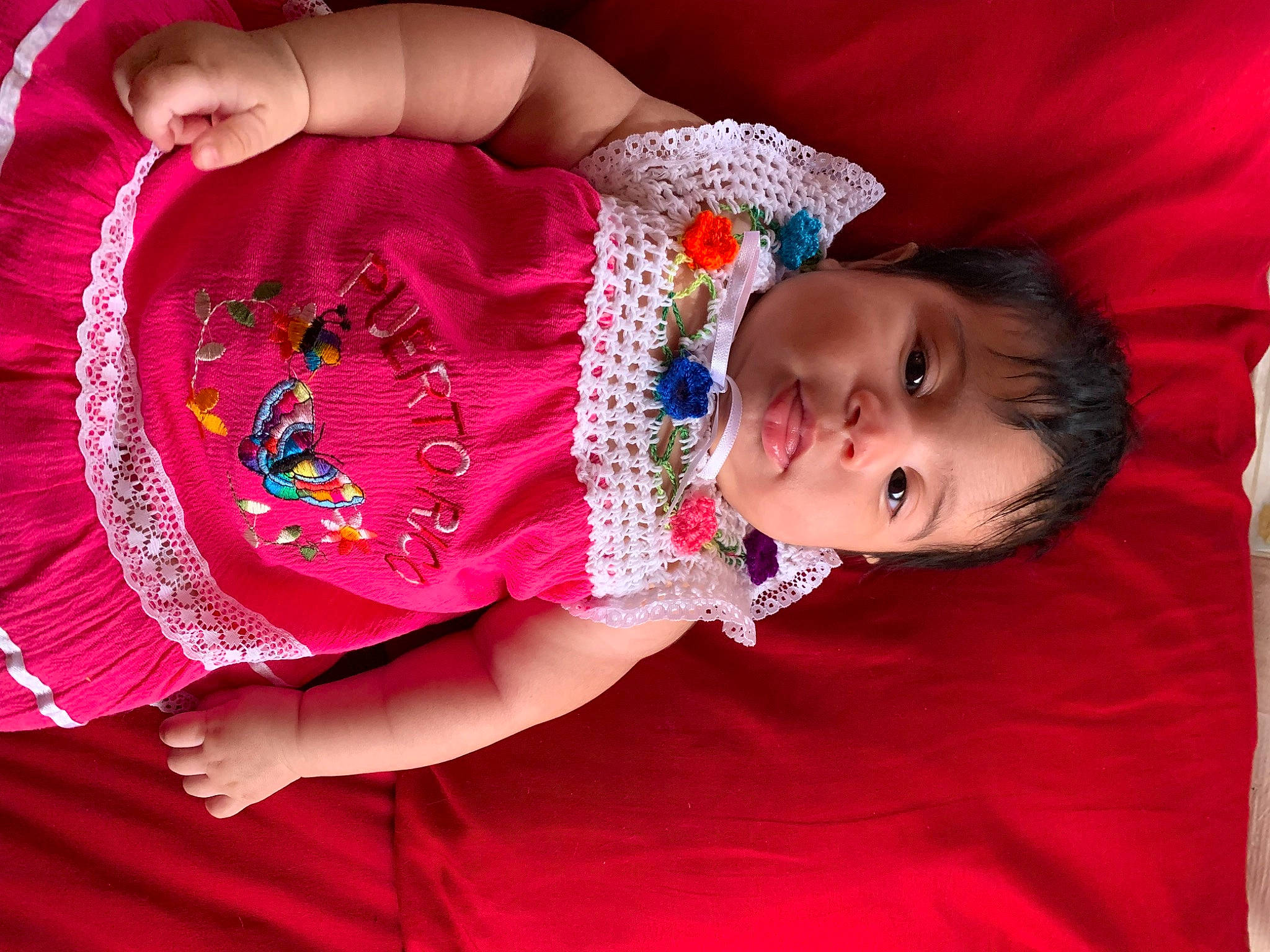 Kataleya joined the competition — help win amazing prizes! baby, baby_products, baby_toddler_clothing, child, electric_blue, event, facial_expression, fashion_accessory, fun, happy, linens, magenta, pattern, person, pink, red, room, skin, sleeve, textile