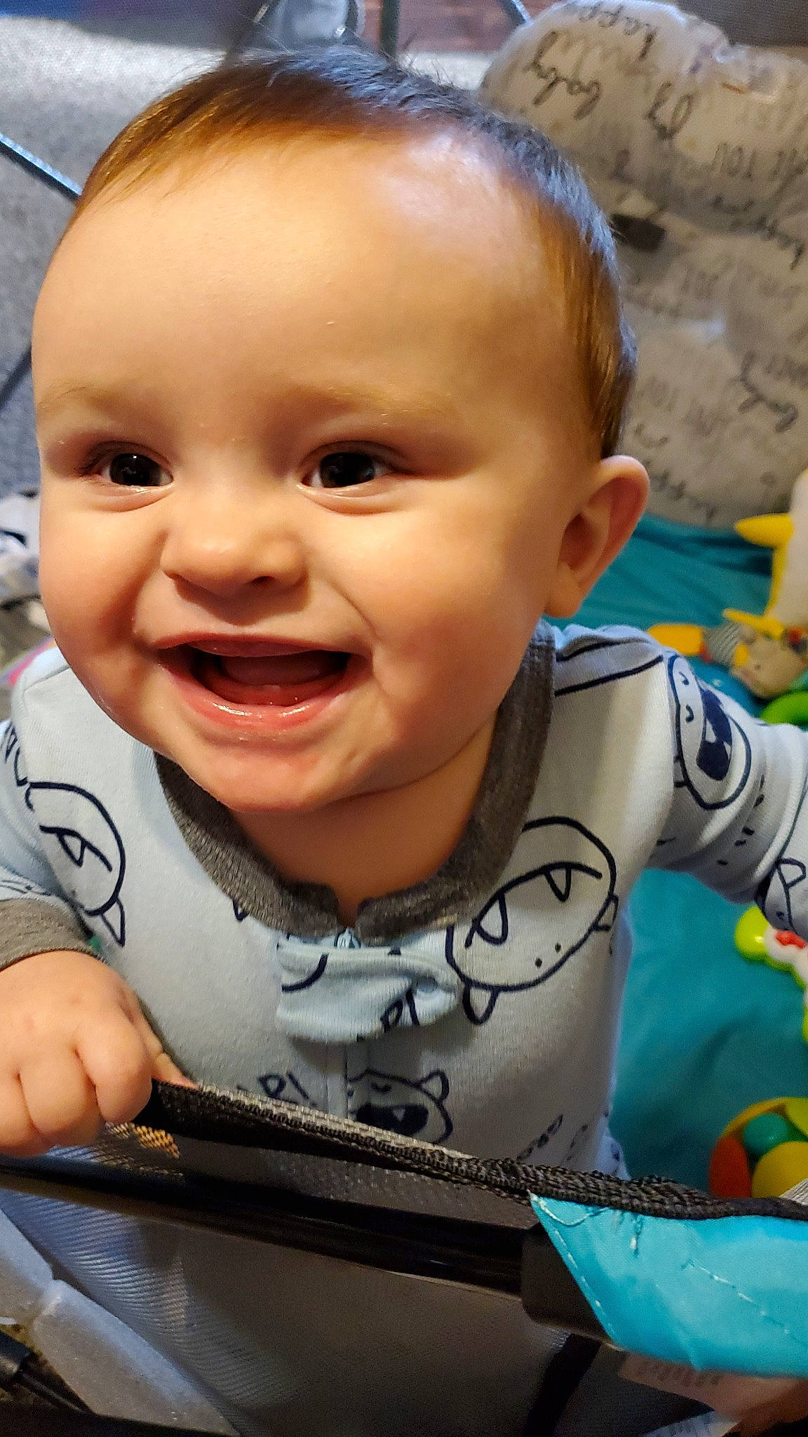 Braden joined the competition — help win amazing prizes! baby, cheek, child, eye, face, facial_expression, forehead, head, laugh, lip, nose, person, play, skin, smile, toddler