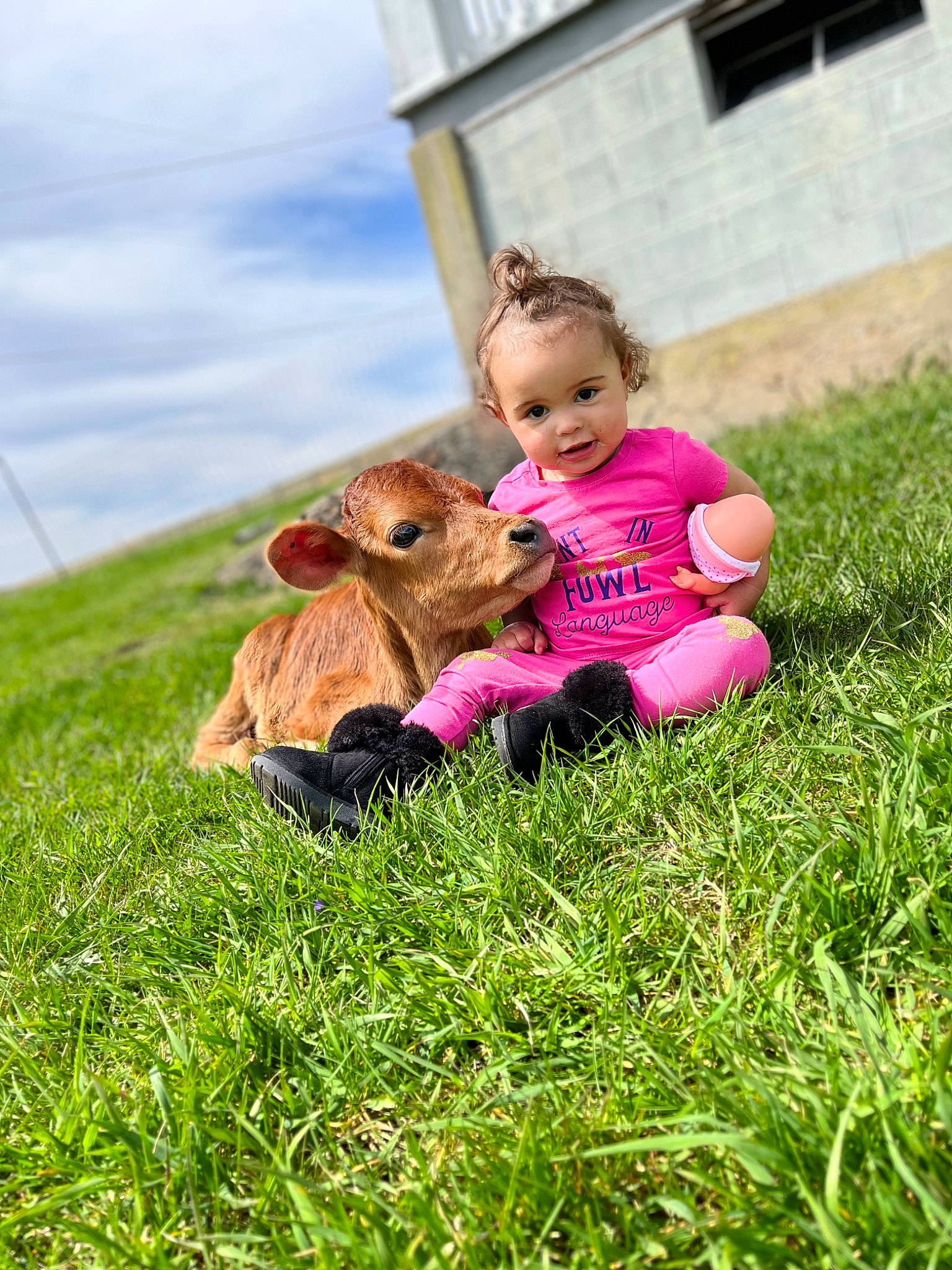 Mariana joined the competition — help win amazing prizes! baby, child, cloud, companion_dog, fawn, fun, fur, grass, grassland, happy, lawn, leisure, meadow, pasture, people_in_nature, person, plant, prairie, sitting, sky
