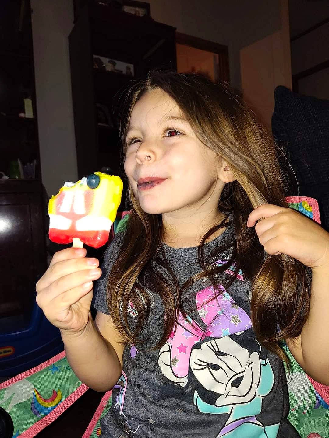 Mckenzie joined the competition — help win amazing prizes! black_hair, child, comfort_food, cool, eyelash, finger, food, fruit, fun, hand, happy, nail, party, pattern, person, pink, play, sweetness, t_shirt, tableware