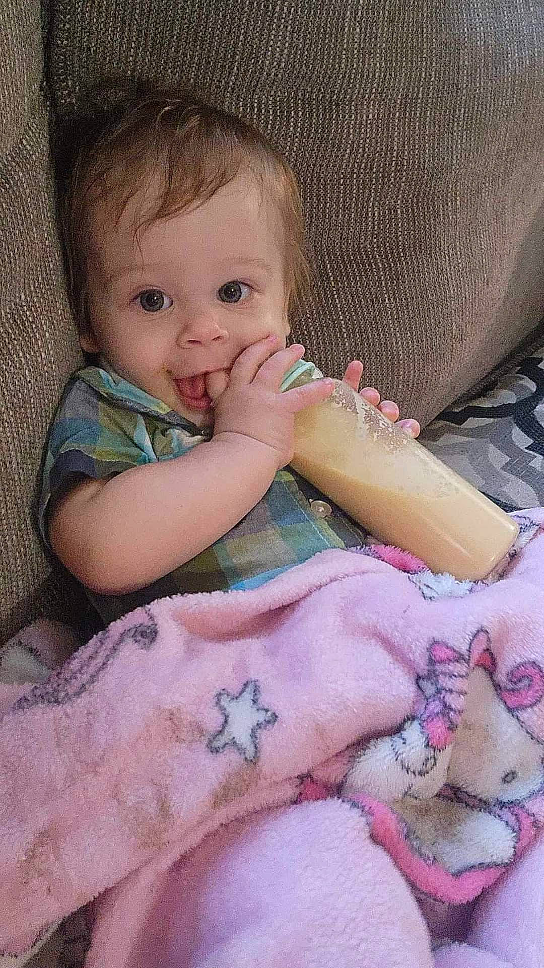 Dominic joined the competition — help win amazing prizes! arm, baby, baby_toddler_clothing, beauty, cheek, child, comfort, eyelash, finger, hand, linens, lip, nail, nose, pattern, person, pink, sitting, skin, sleeve