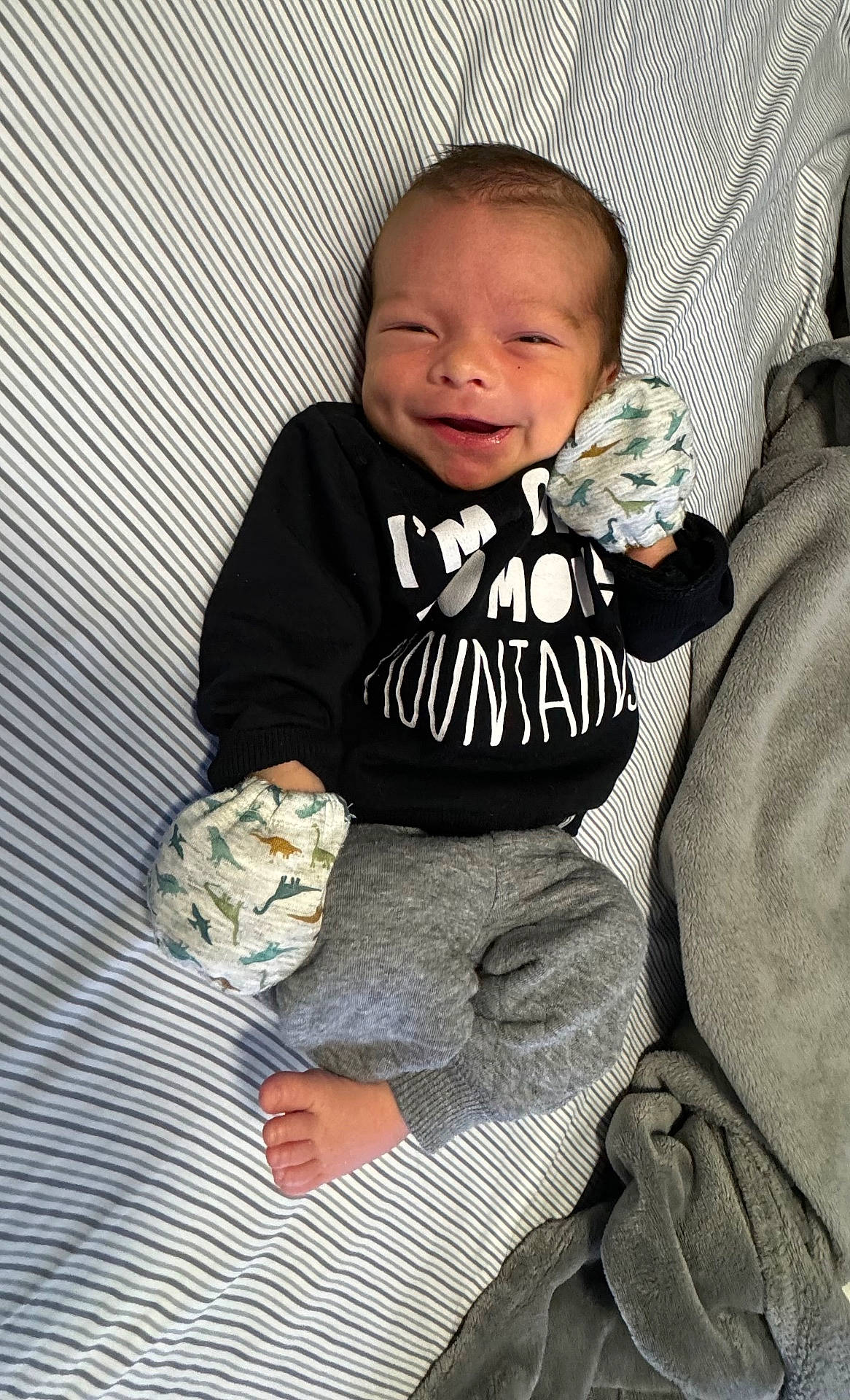 Joseph joined the competition — help win amazing prizes! baby, bed, blanket, clothing, couch, cushion, face, furniture, glove, happy, head, homedecor, newborn, pants, person, photography, portrait, sleeping, smile, t_shirt