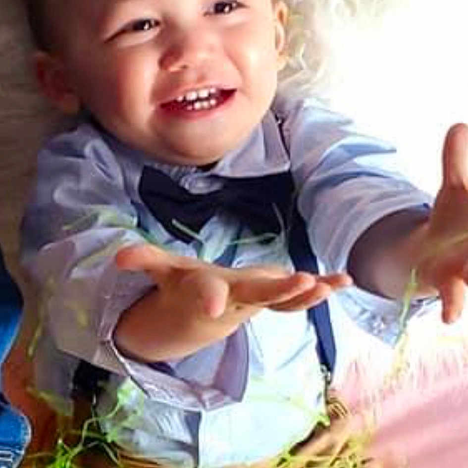 Jaxel joined the competition — help win amazing prizes! baby, baby_toddler_clothing, child, facial_expression, finger, fun, gesture, grass, happy, laugh, lawn, nose, people_in_nature, portrait_photography, sitting, skin, sleeve, smile, thumb, toddler