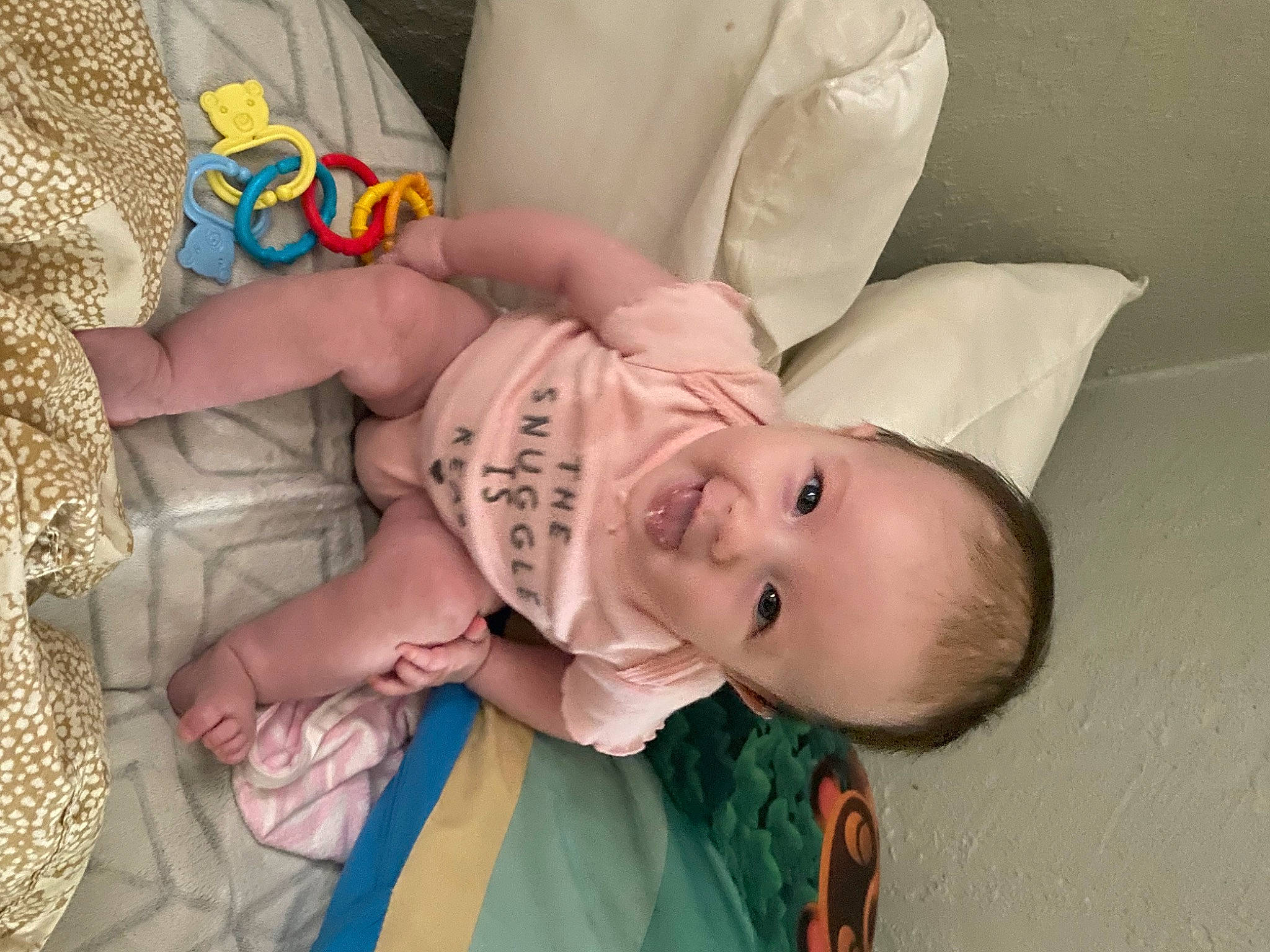 Mckenzie is registered to the contest to win money with this photo: baby, baby_products, baby_safety, baby_toddler_clothing, cheek, child, comfort, finger, hand, happy, headgear, human_body, linens, mouth, nail, nose, person, skin, smile, textile