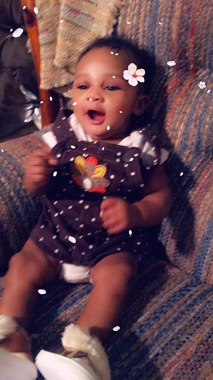 Faith Marie joined the competition — help win amazing prizes! baby, cheek, child, person, sitting, skin, smile, toddler