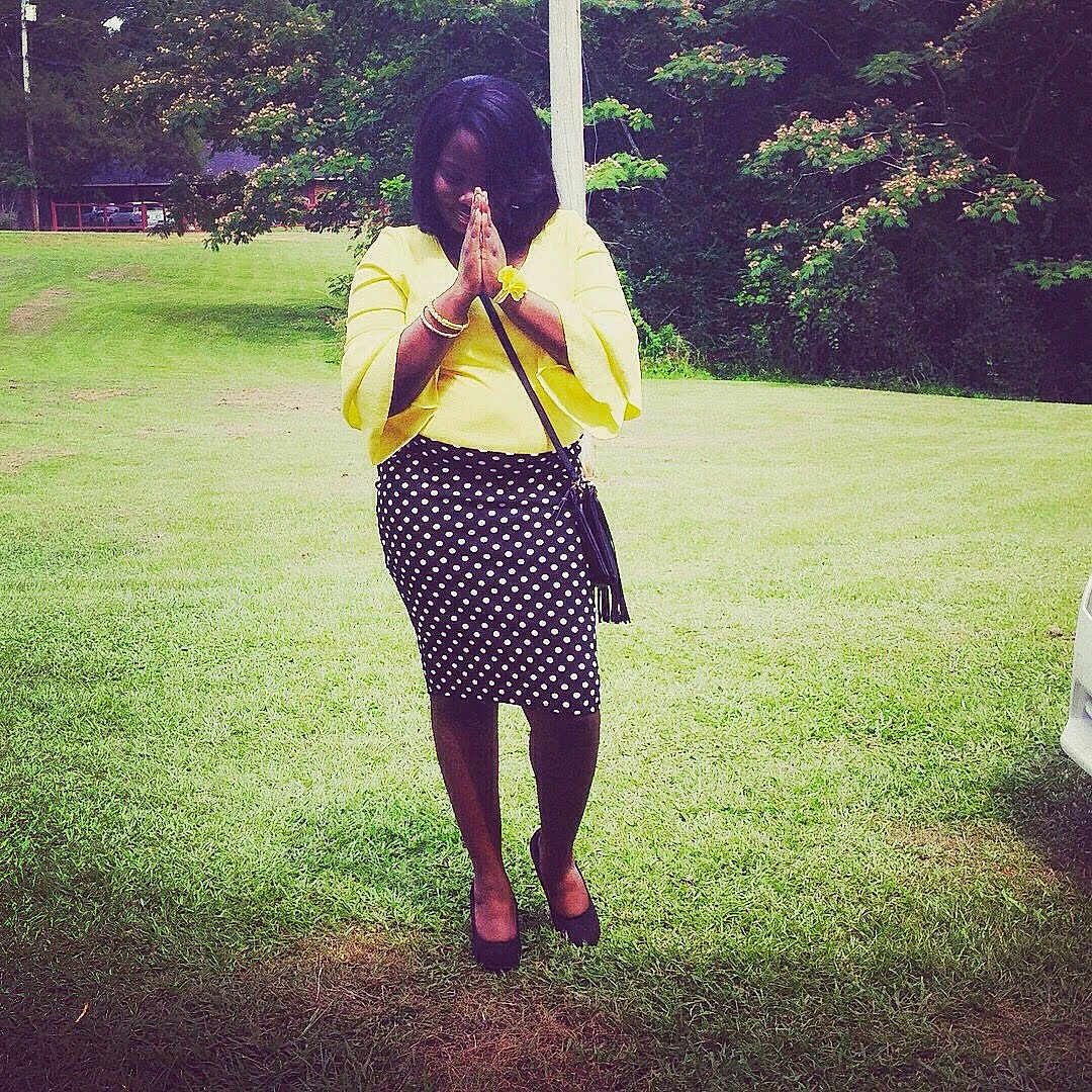 Nashay joined the competition — help win amazing prizes! clothing, design, dress, fashion, fashion_accessory, footwear, grass, long_hair, pattern, plant, polka_dot, shoe, shoulder, street_fashion, style, summer, tights, vintage_clothing, waist, yellow