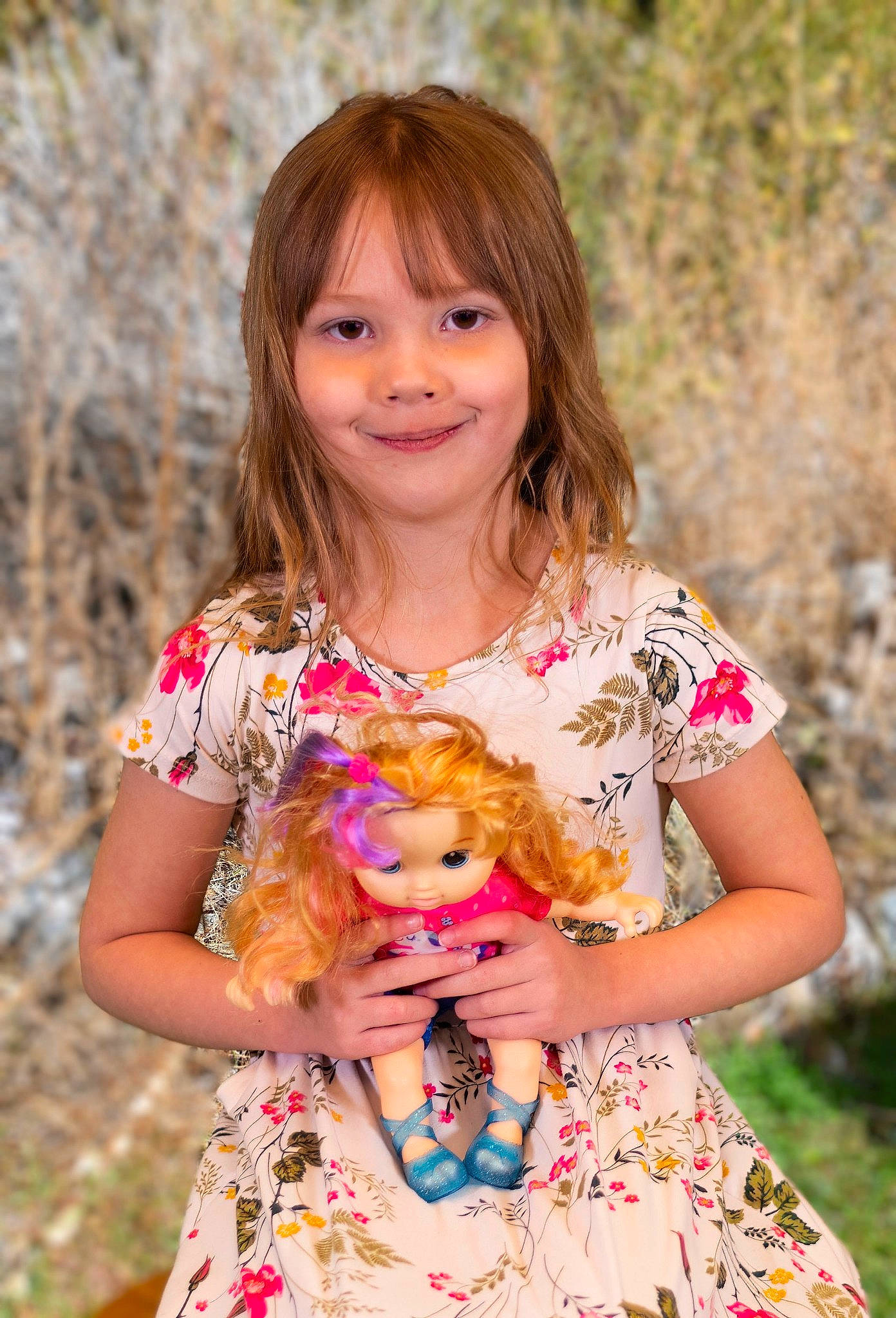 Carli joined the competition — help win amazing prizes! beauty, child, dress, face, facial_expression, fawn, grass, hairstyle, happy, iris, joy, lip, people, people_in_nature, person, pink, plant, skin, smile, summer