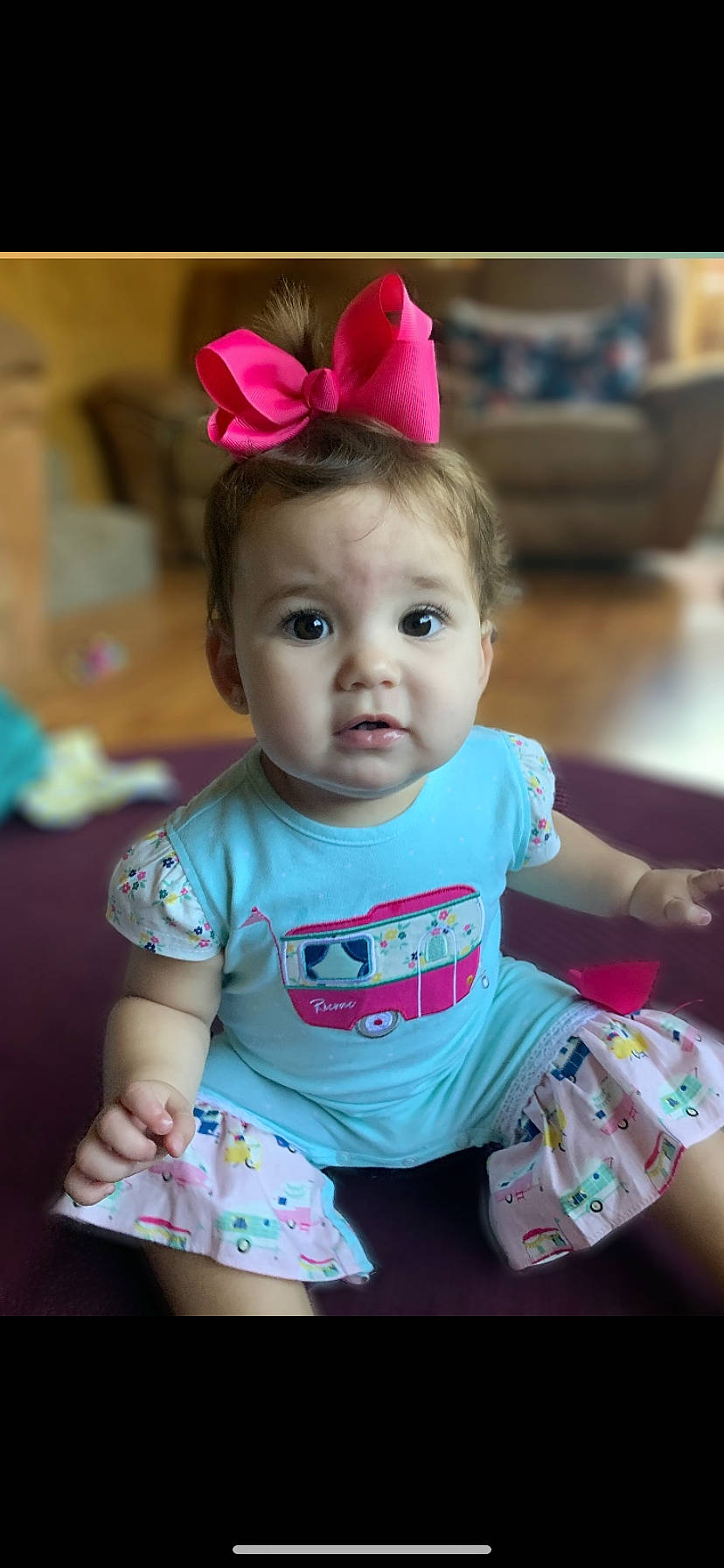 Hadlee is registered to the contest to win money with this photo: baby, baby_toddler_clothing, beauty, child, ear, fashion_accessory, hair_accessory, headband, headgear, person, pink, play, smile, toddler