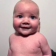 Bonnie joined the competition — help win amazing prizes! baby, bodypart, face, finger, hand, happy, head, laughing, mouth, newborn, person, photography, portrait, smile