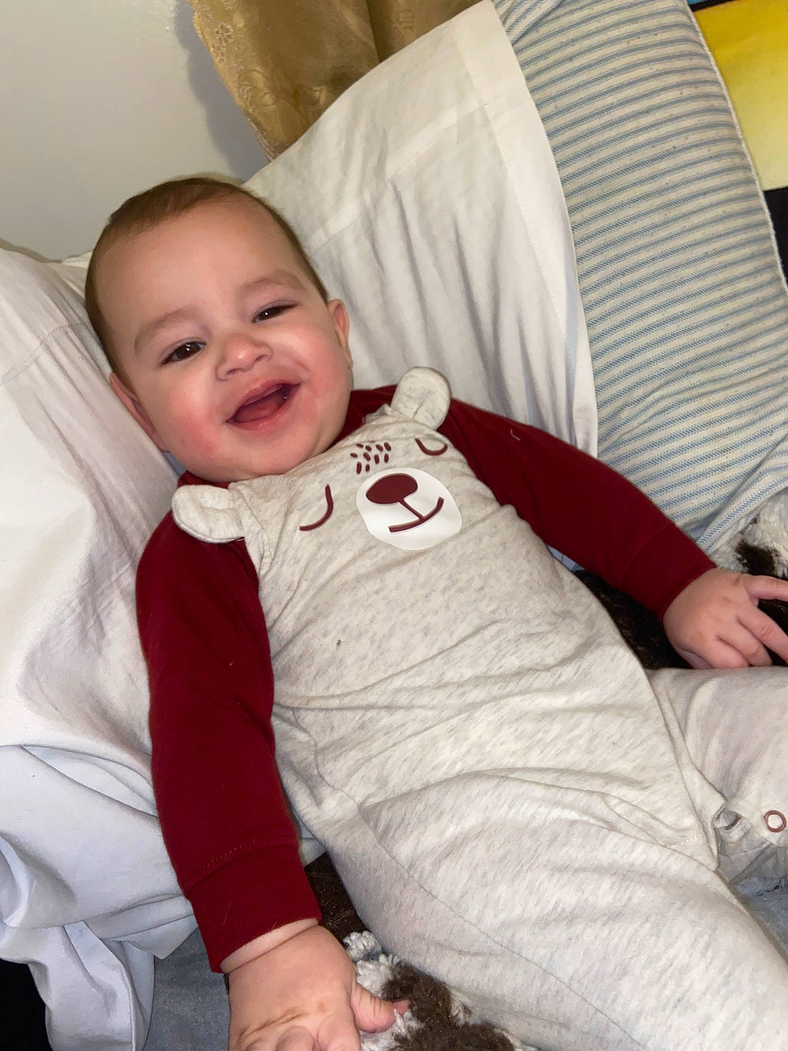 Kaidyn joined the competition — help win amazing prizes! arm, baby, child, comfort, leg, person, product, skin, smile, toddler