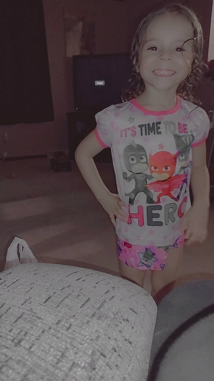 Hazel joined the competition — help win amazing prizes! baby_toddler_clothing, chest, child, cool, fun, happy, human_leg, joy, knee, linens, magenta, pattern, person, shorts, sleeve, smile, t_shirt, textile, thigh, toddler