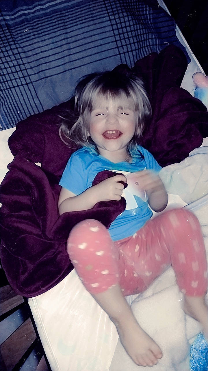 Mckinley joined the competition — help win amazing prizes! baby_toddler_clothing, cheek, comfort, eye, face, facial_expression, finger, hair, hand, happy, head, human_body, iris, joy, lap, leg, person, pink, purple, skin