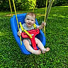 baby, child, swing, outdoor, grass, greenery, playground, toddler, smile, happy, summer, nature, rope, seat, barefoot, sunlight, park, person, young, fun