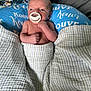 baby, newborn, blanket, pacifier, cushion, infant, bed, sleeping, soft, comfort, rest, child, wrapped, clothing, portrait, head, skin, hand, lying, indoor